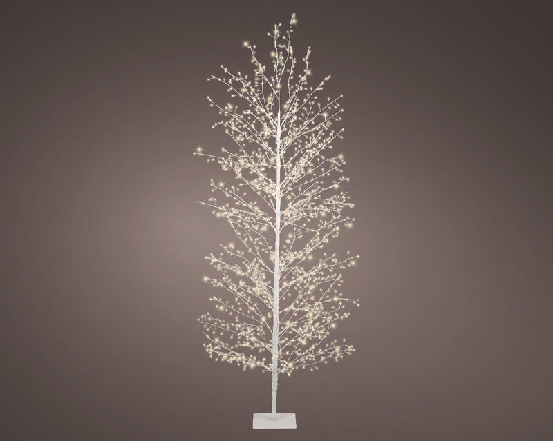 Lumineo Micro LED Outdoor Birch Tree with 1755 Warm white micro lights (D70cm x H.180cm) White Stem