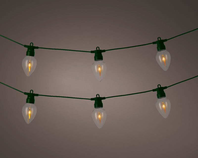 Lumineo Garden Party Light With 8 Flicker Flame LED Lights 3.5m