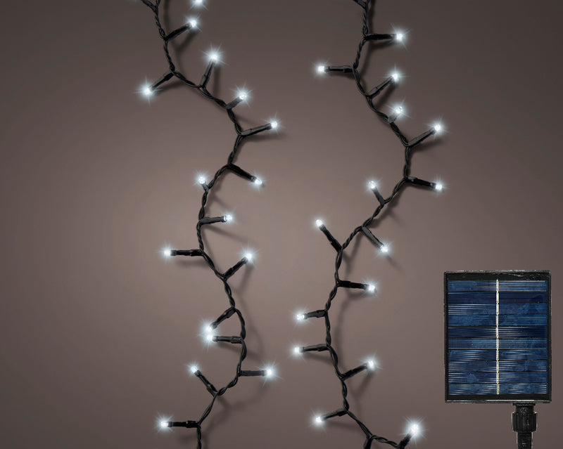 Lumineo Solar Powered 1000 Compact Twinkle Cool White LightsWith Black Cable 22.5m
