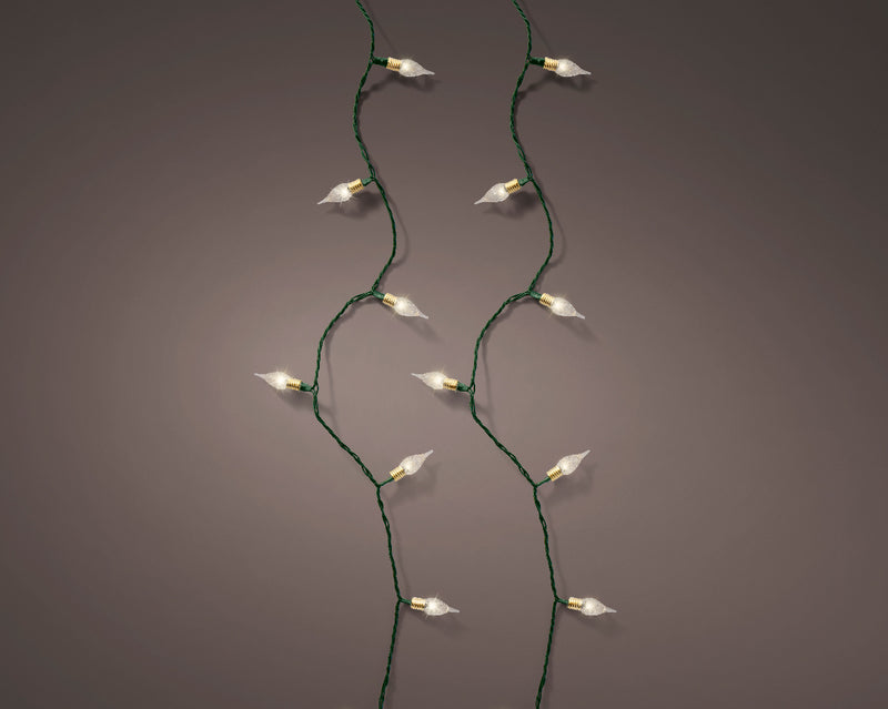 Lumineo Vintage 180 Twinkle Warm White Christmas Lights With Green Cable 17.9m