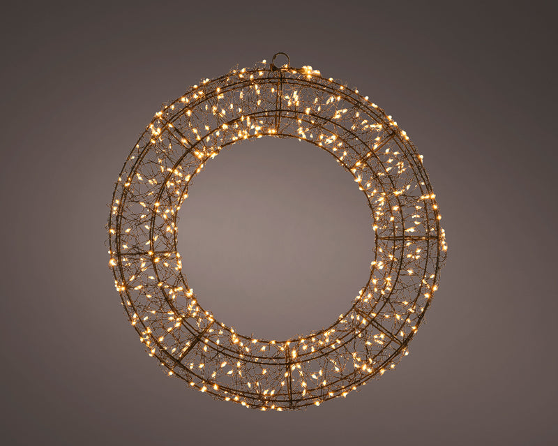 Lumineo Wreath With 1800 Classic Warm Micro Lights 116cm Diameter