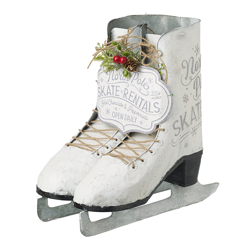 White metal ice skate Christmas decoration – Heaven Sends