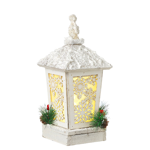 White wooden LED Christmas lantern – Heaven Sends