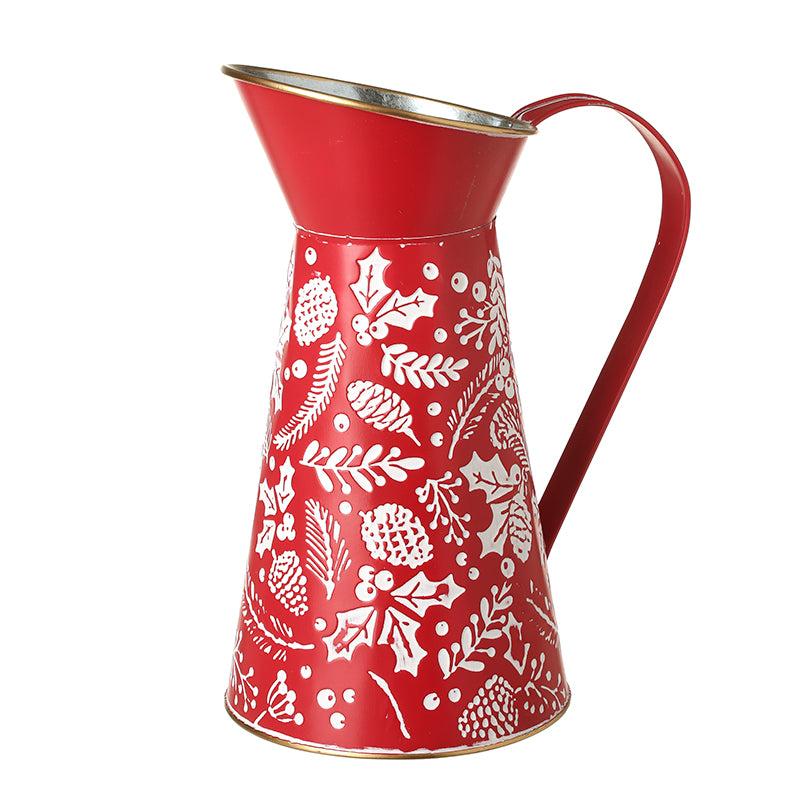 Red metal holly Christmas jug – Heaven Sends