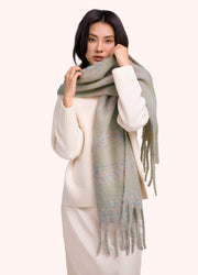 Nancy Cosy Scarf - Soft Green by Powder worn by a model
