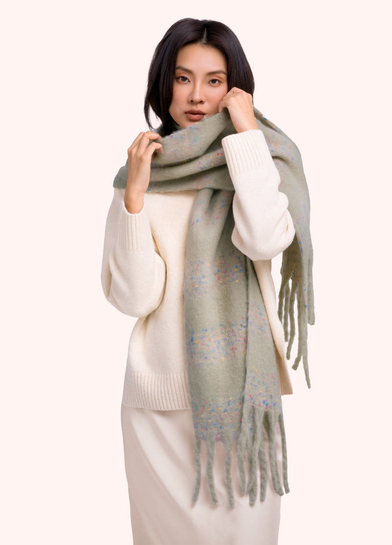 Nancy Cosy Scarf - Soft Green by Powder worn by a model