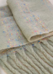 Nancy Cosy Scarf - Soft Green by Powder close-up print and fabric detail