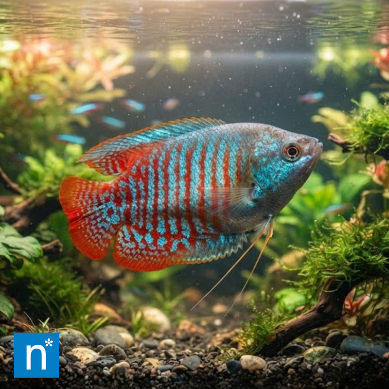 Neon Red Dwarf Gourami | Trichogaster lalius