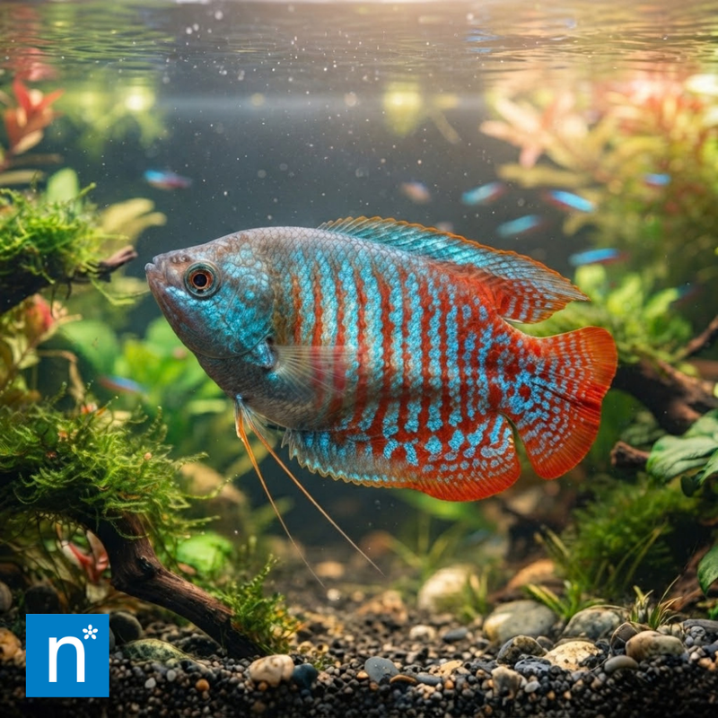 Neon Red Dwarf Gourami | Trichogaster lalius