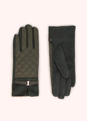 Penelope Gloves - Moss by Powder shown from front and back