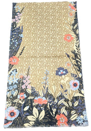 Floral Hedgerow Cotton Poplin Scarf - Moss by Powder styled on a plain background