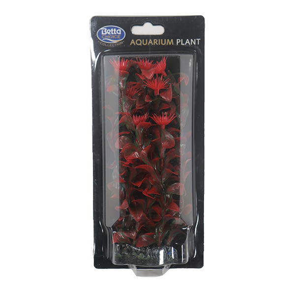 Betta Plastic Red & Green Plant for Aquarium (30cm)
