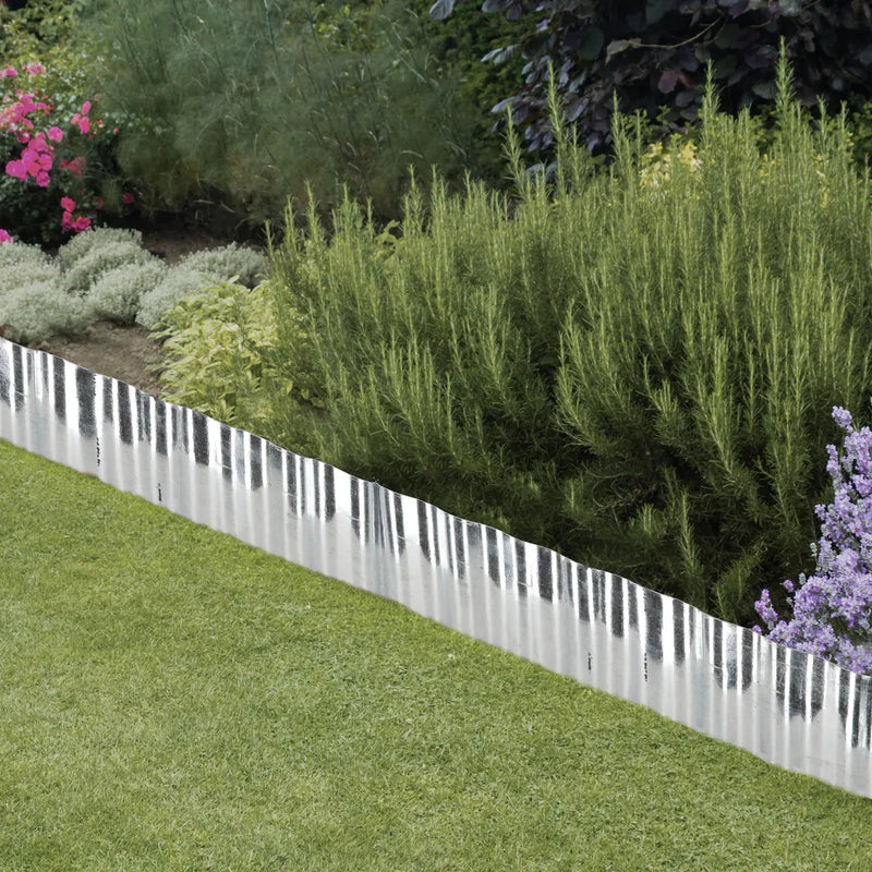 Esschert Galvanised Corrugated Lawn Edging – 5 m