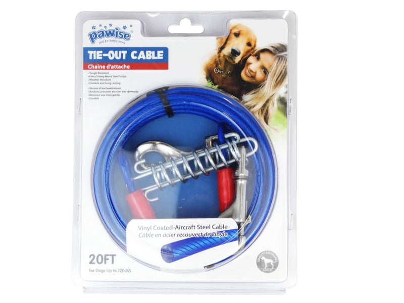 Pawise Tie Out Cable Standard 20ft For Dogs Up to 120lbs