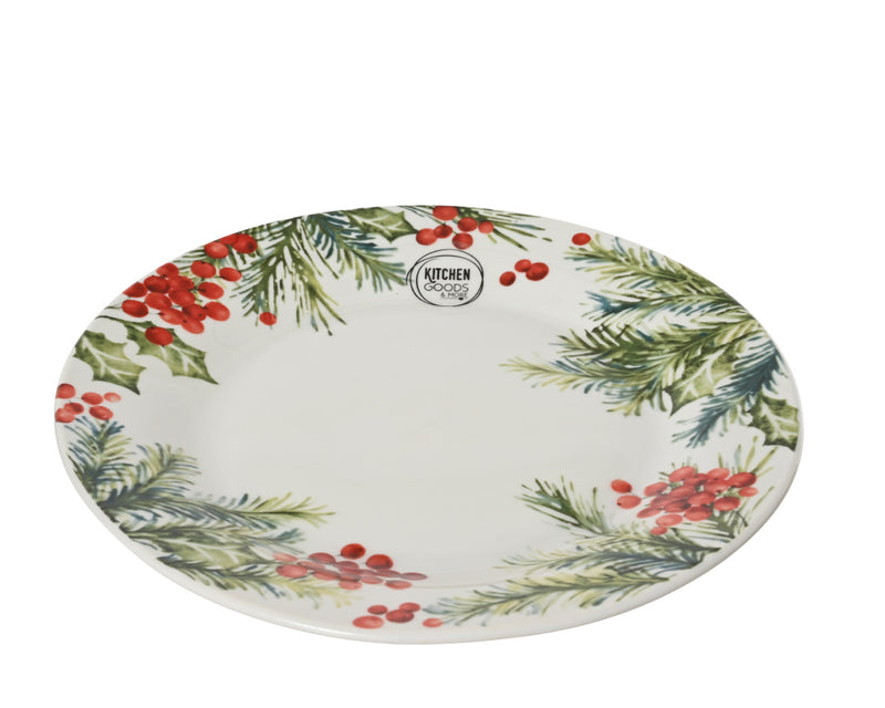 Porcelain Breakfast Plate With Leaf and Berry Decal (20.4cm)