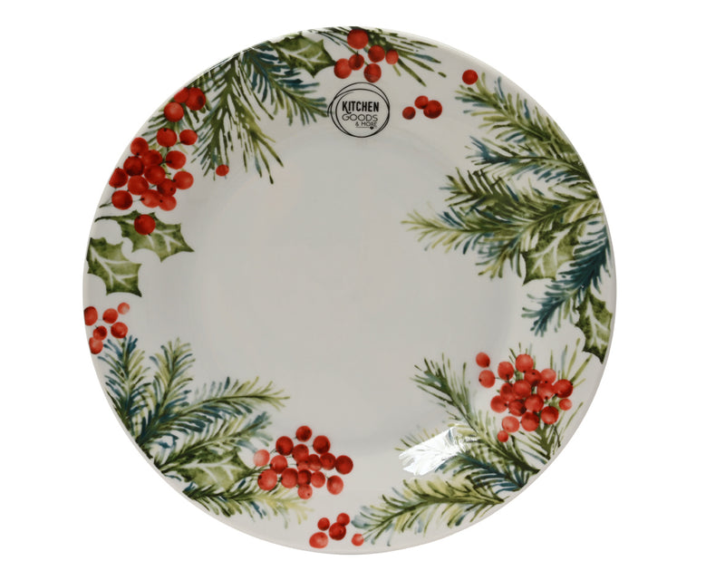 Porcelain Breakfast Plate With Leaf and Berry Decal (20.4cm)