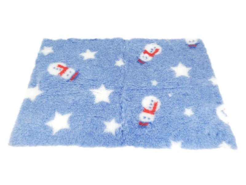Pro-Fleece Pre-Cut Fleece For Pet Bedding 1m x 1.5m Snowmen Blue