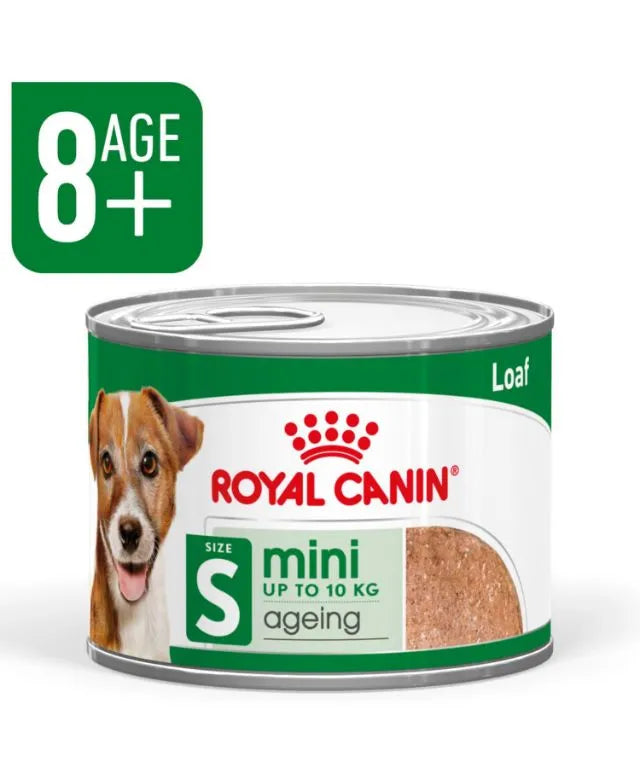 Royal Canin Mini Ageing 8+ Senior Wet Small Dog Food Cans In Loaf 195g