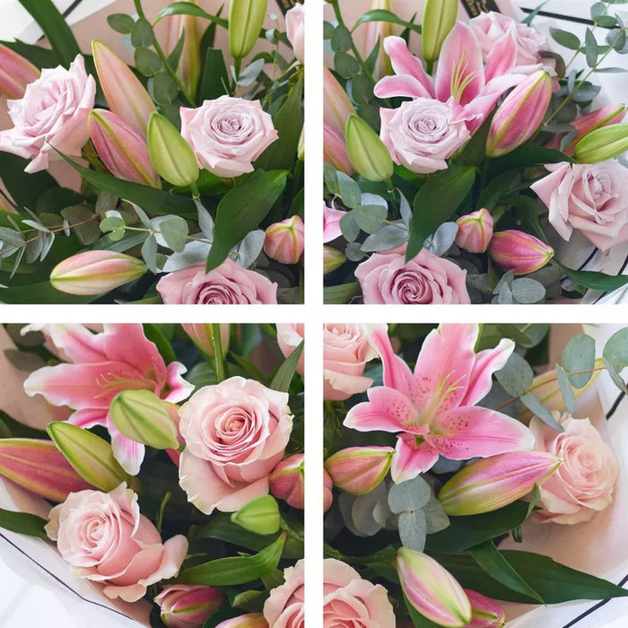 Beautifully Simple Pink Rose and Lily Bouquet