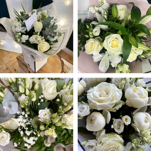 Beautifully Simple White Flower Bouquet – example 2