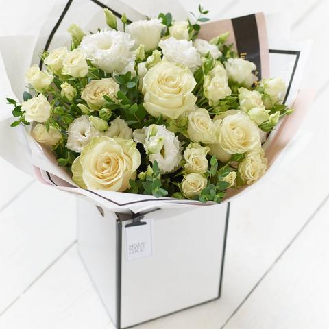 Beautifully Simple White Flower Bouquet – example 3