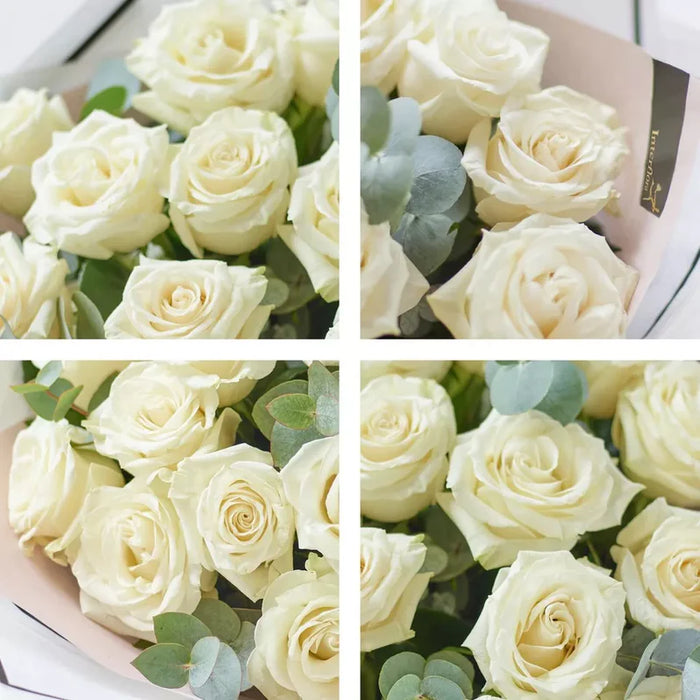 Beautifully Simple White Rose Bouquet