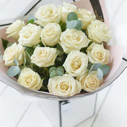 Beautifully Simple White Rose Bouquet – example 3