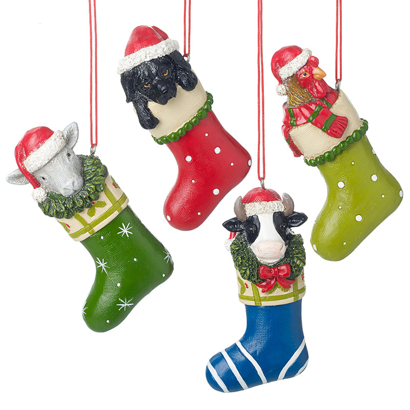 Animal Christmas stocking hanging decorations, assorted – Heaven Sends