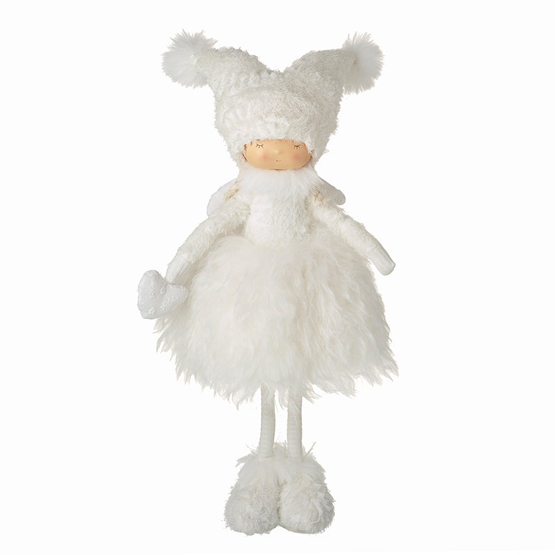 Girl White Fluffy Dress Standing