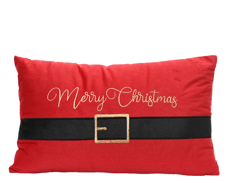 Santa Cushion With 'Merry Christmas' Stitching (50cm x 30cm)