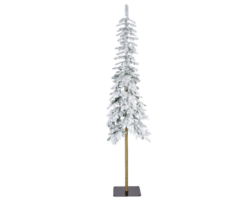 Snowy Alpine Fir 8 Foot Unlit Slim Christmas Tree (60cm x 240cm)