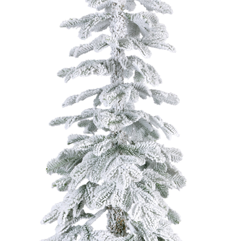 Snowy Alpine Fir 8 Foot Unlit Slim Christmas Tree (60cm x 240cm)