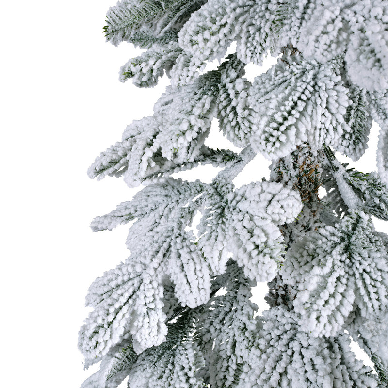 Snowy Alpine Fir 8 Foot Unlit Slim Christmas Tree (60cm x 240cm)