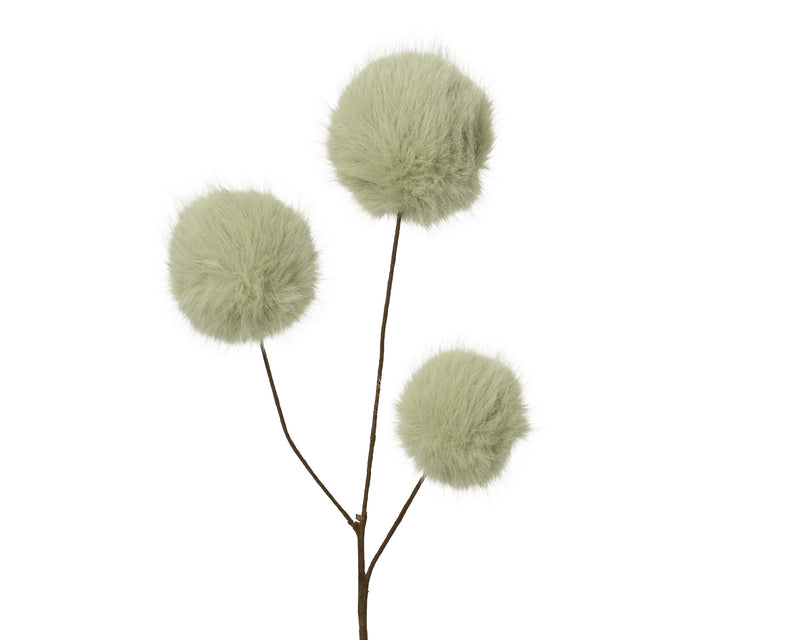 Deco Spray Faux Fur Pompon Sage Green 70 cm