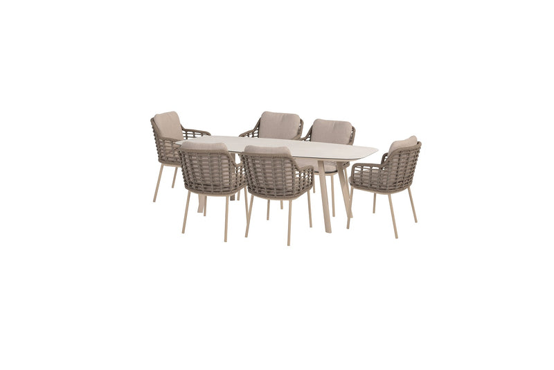 Puglia 6 Seat Dining Set with Manolo Table