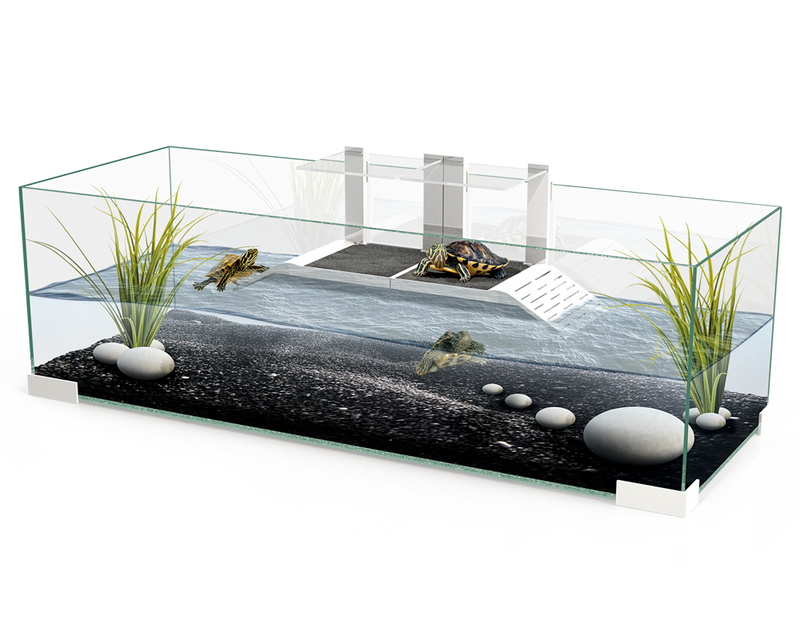 Ciano White Tartarium 80 Terrapin Glass Tank 80 × 30 × 24.5cm