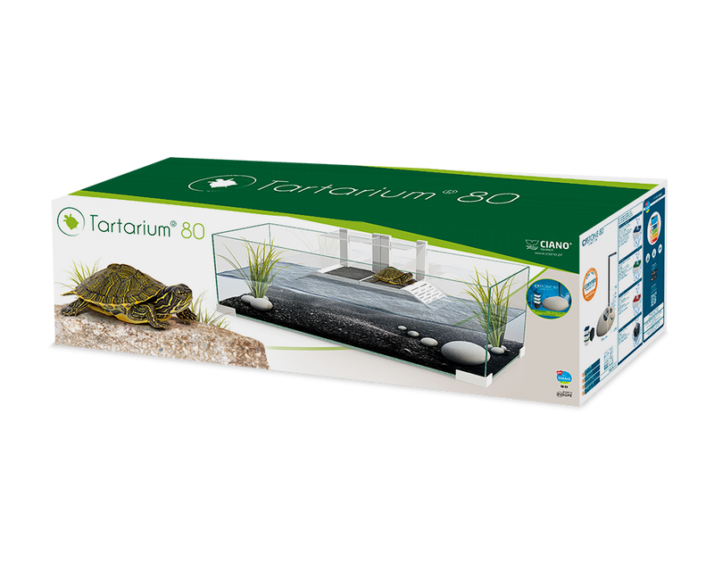 Ciano White Tartarium 80 Terrapin Glass Tank 80 × 30 × 24.5cm