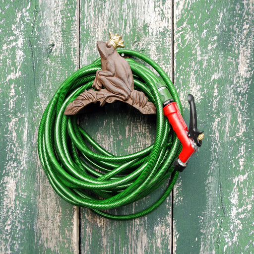 Esschert Frog King Garden Hose Holder – Antique Rust