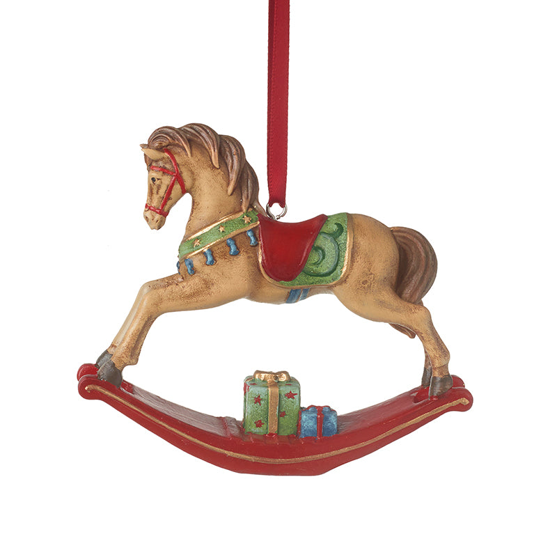 Resin rocking horse hanging Christmas decoration – Heaven Sends