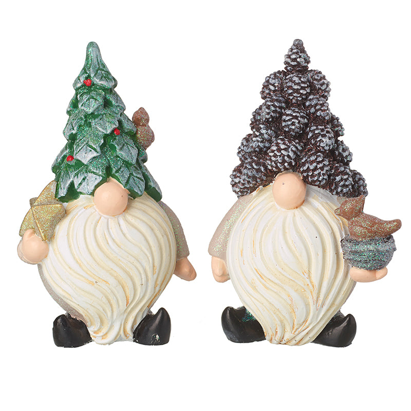 Christmas Decoration Ceramic Gonk Fir Cones or Holly Hat (Sold individually)