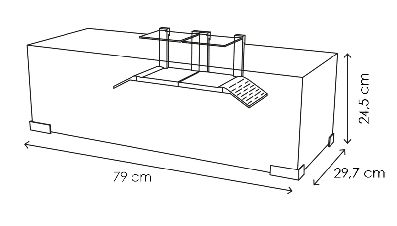 Ciano White Tartarium 80 Terrapin Glass Tank 80 × 30 × 24.5cm
