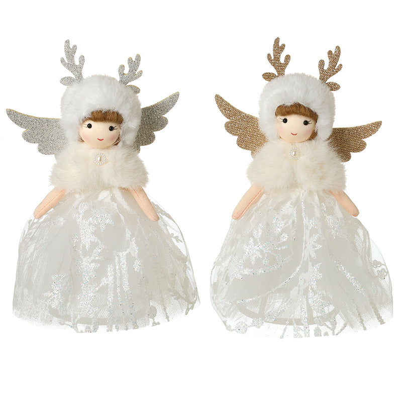 White angel Christmas tree topper girls with wings – Heaven Sends