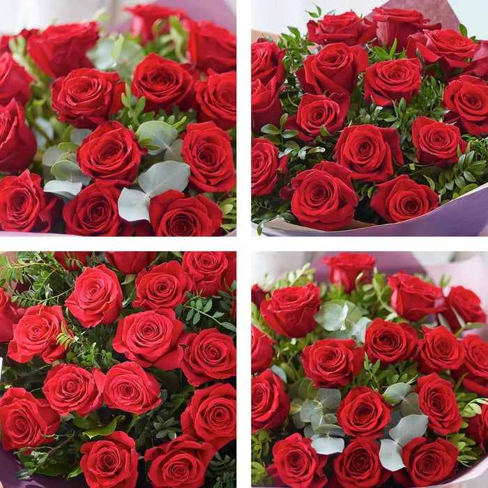 Sumptuous Large-headed 18 Red Rose Bouquet