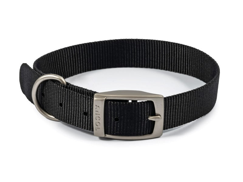 Dog Collar Black Nylon Ancol 16'' / 28 - 36 cm