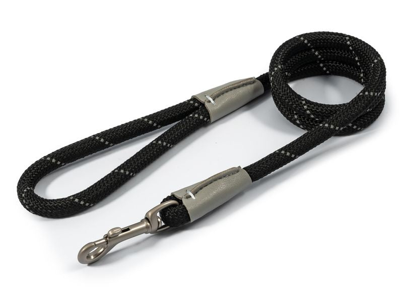 Ancol Viva Rope Snap Lead Black 12mmx1.07m