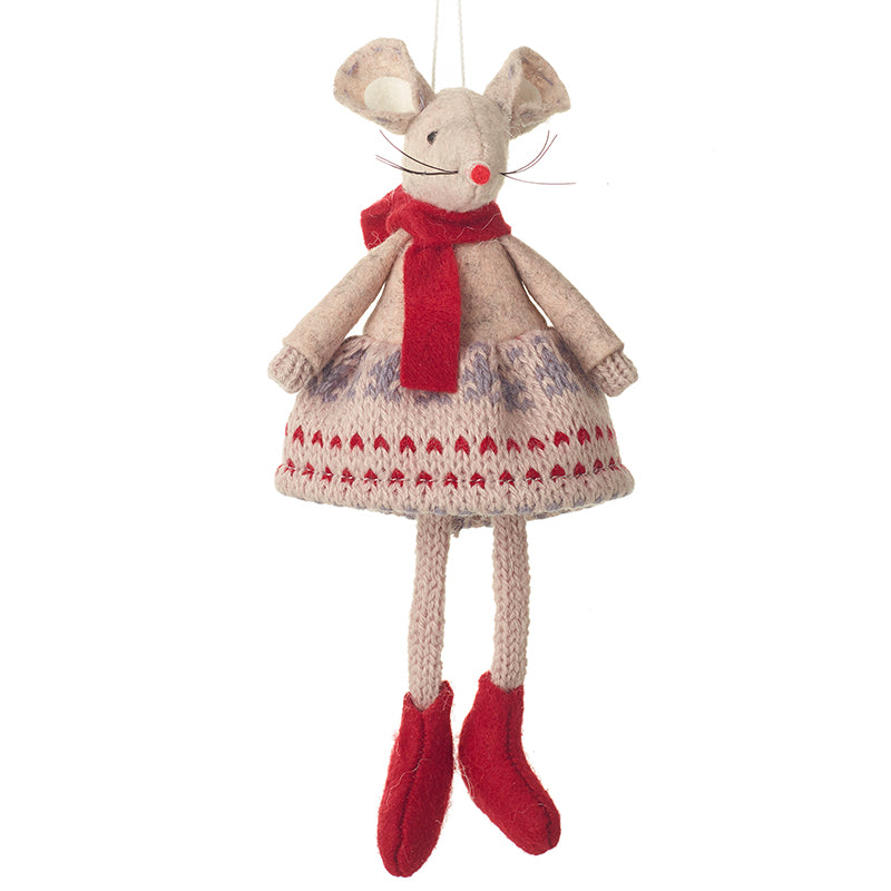 Christmas Hanging Decoration Mouse Knit Dress