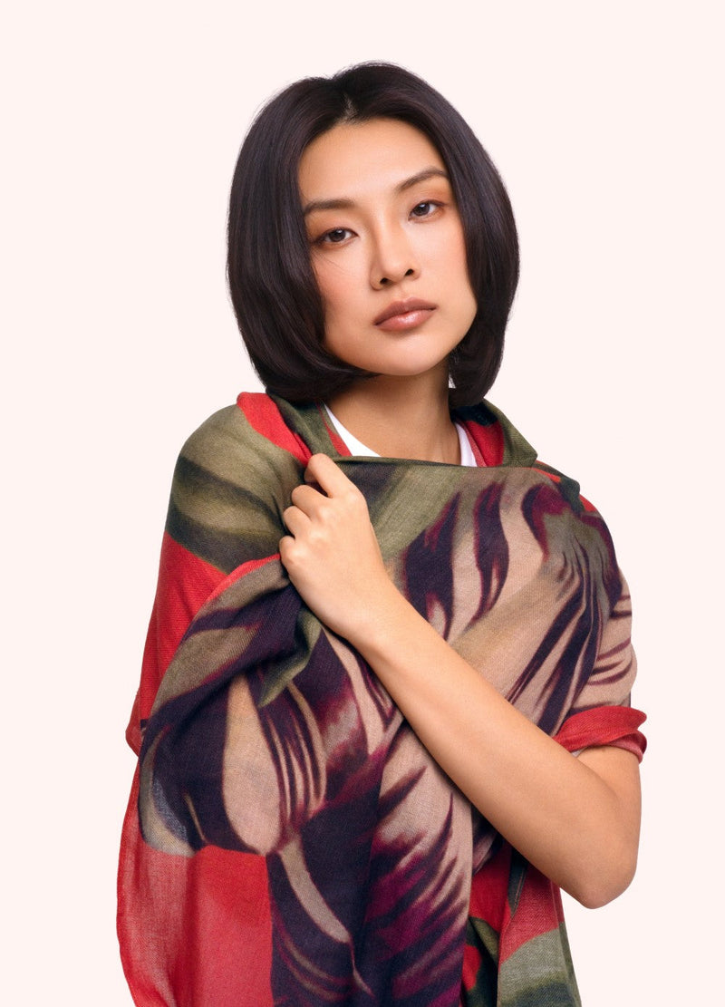Wool Wrap Scarf - Tulip by Powder worn by a model