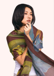Wool Wrap Scarf - Iris by Powder worn by a model