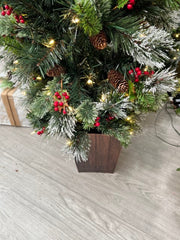 5ft pre-lit Wintry Pine Christmas tree with frosted tips and 100 warm white LEDs alternate product view