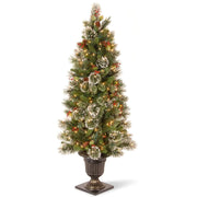 pre-lit Wintry Pine Christmas tree with frosted tips and 100 warm white LEDs alternate product view